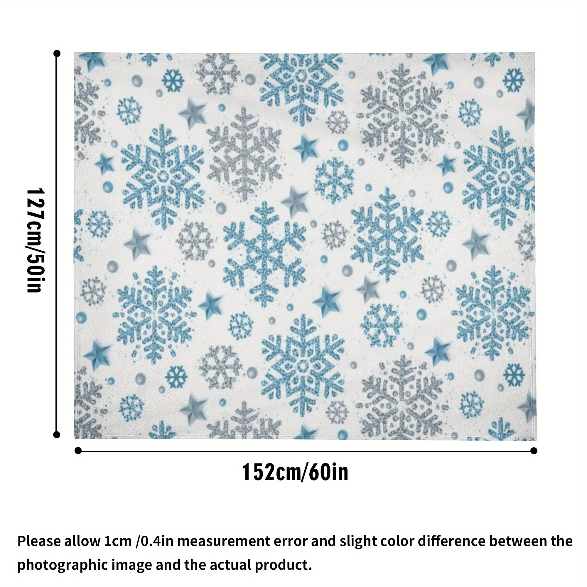 بطانية عيد الميلاد المريحة على شكل ندفة الثلج - رمي فانيلا ناعم ودافئ للأريكة والسرير والسفر - مناسب لجميع المواسم، ديكور عطلة مضاد للحساسية