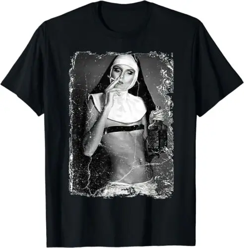 Nun Smoking Drink Retro Vintage Gift Idea Premium T-Shirt Size S-5XL