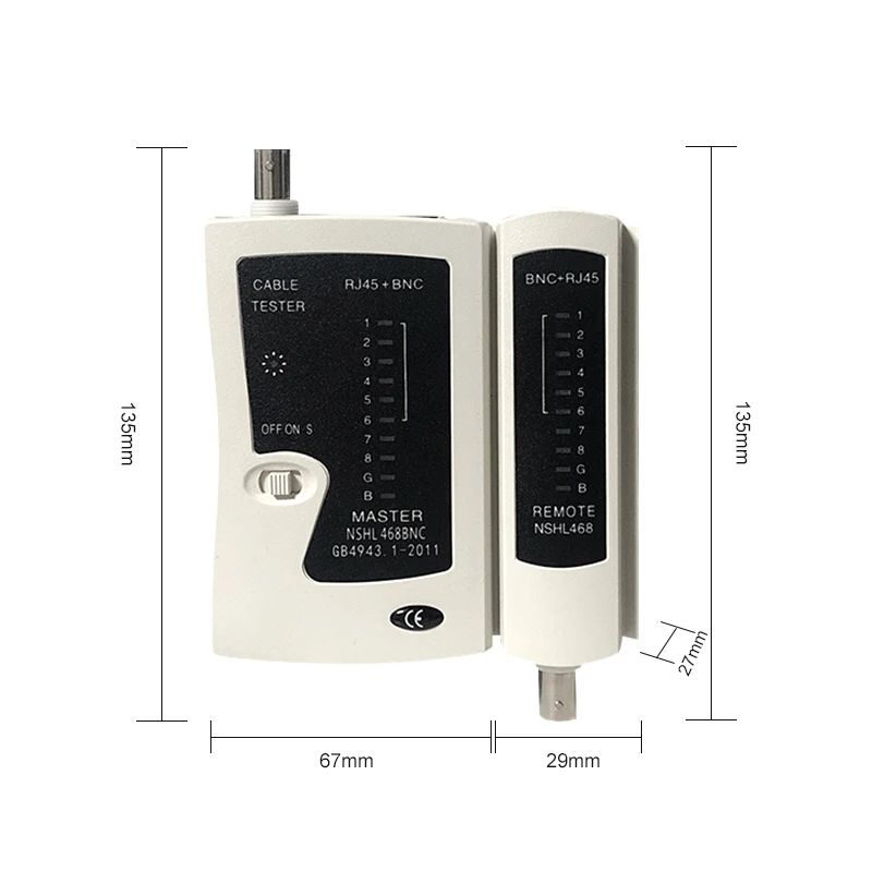 BNC Coaxial RJ45 Cable Lan Tester Network Tester Cat5 Cat 6 Cat7 UTP Networking Tool Network Repair Kit Remote Test