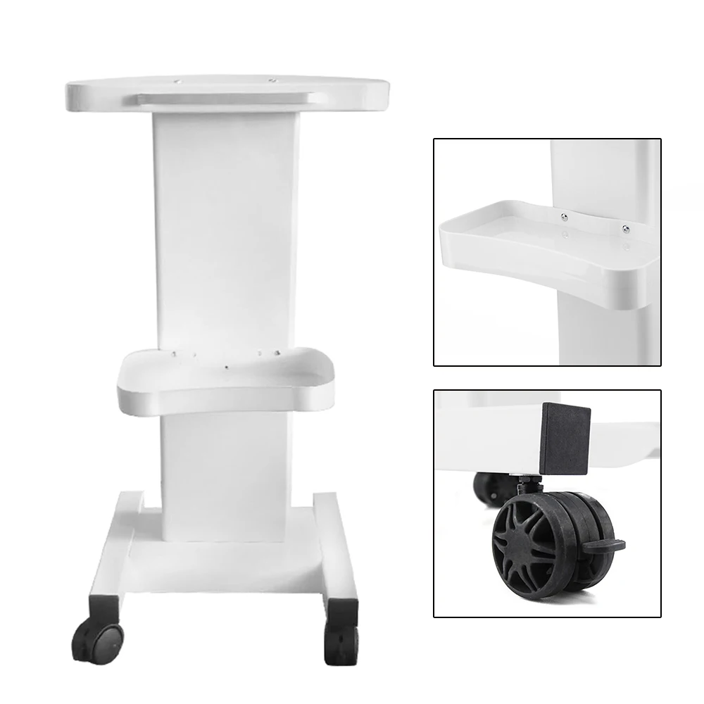 Rolling Trolley Cart SPA Beauty Salon Storage Equipment Machine Organizer Stand Wheel Holder Strong Pressure Resistance White