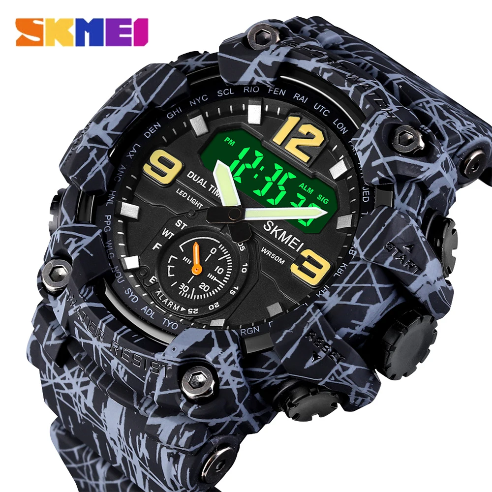 

SKMEI Fashion Sport Watches for Men Military Luxury 5Bar Waterproof Digital Quartz Wrist Watch Original Chronograph Watch Male