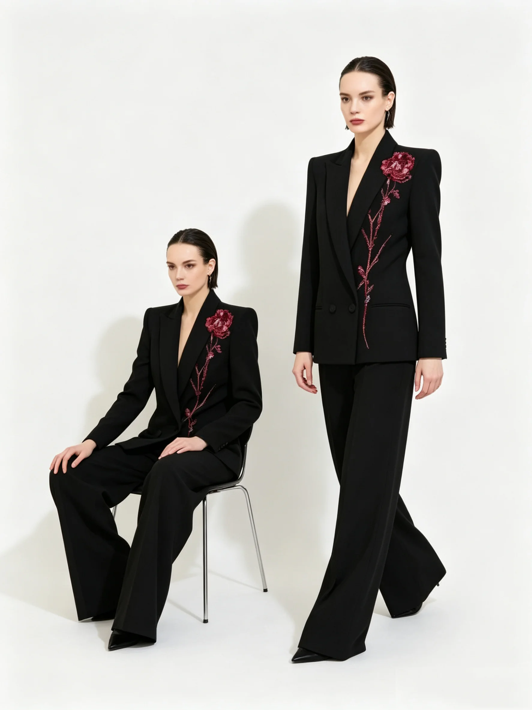 Zwarte damespakken set 2-delig - Women Formal Wear Blazer Set recensie en prijs