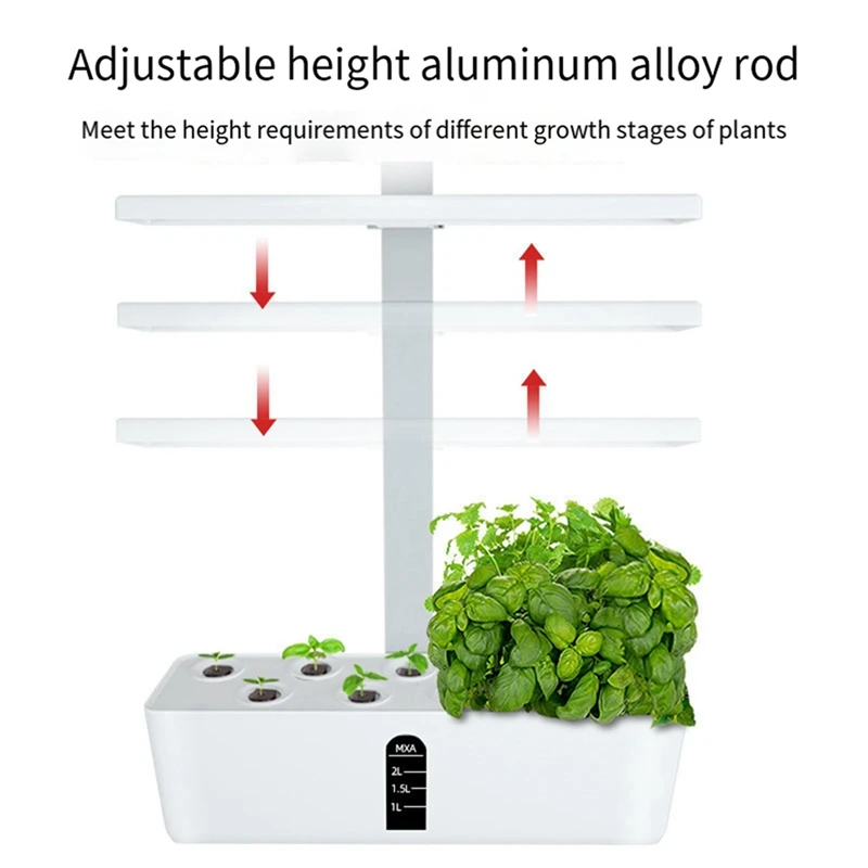 Water Pump Smart Hydroponics Growing System Indoor Garden Kit 9 Pods Automatic Timing With Height Adjustable EU Plug