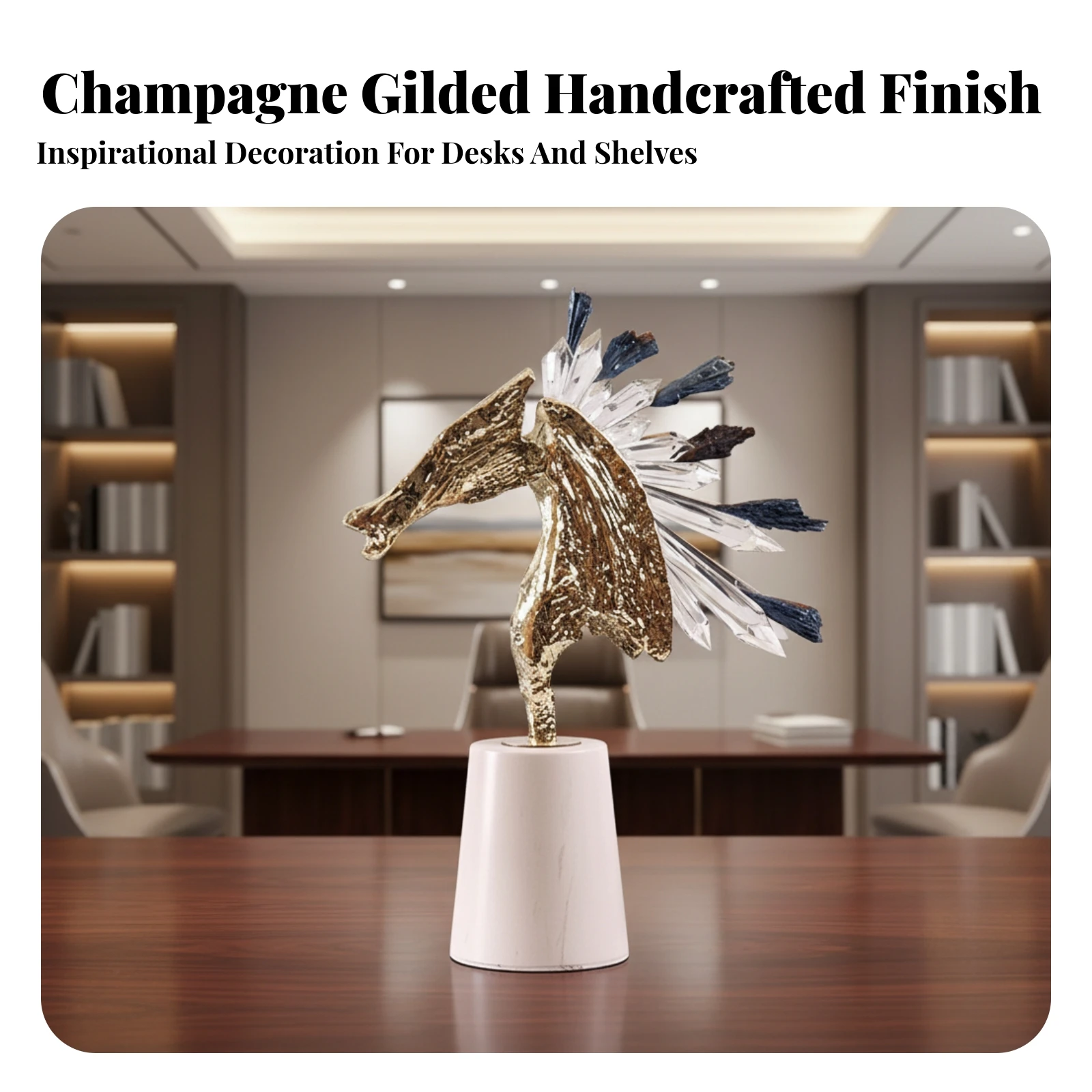 Horse Ornament Decorative Horse Figurine Decor Elegant Artistic for Living Room, Office