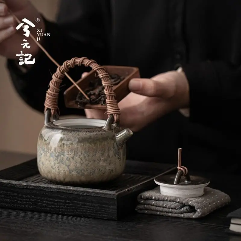 

Fanzing Kiln-Transformed Ceramic Home Use Single Pot With Handle New High-End Office Kung Fu Tea Set For One Person