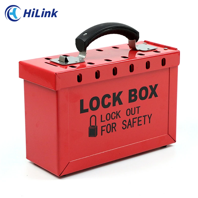 Safety LOTO Portable Metal Steel Industrial Group Management Lockout Station Lock Box with Keyhole Slot