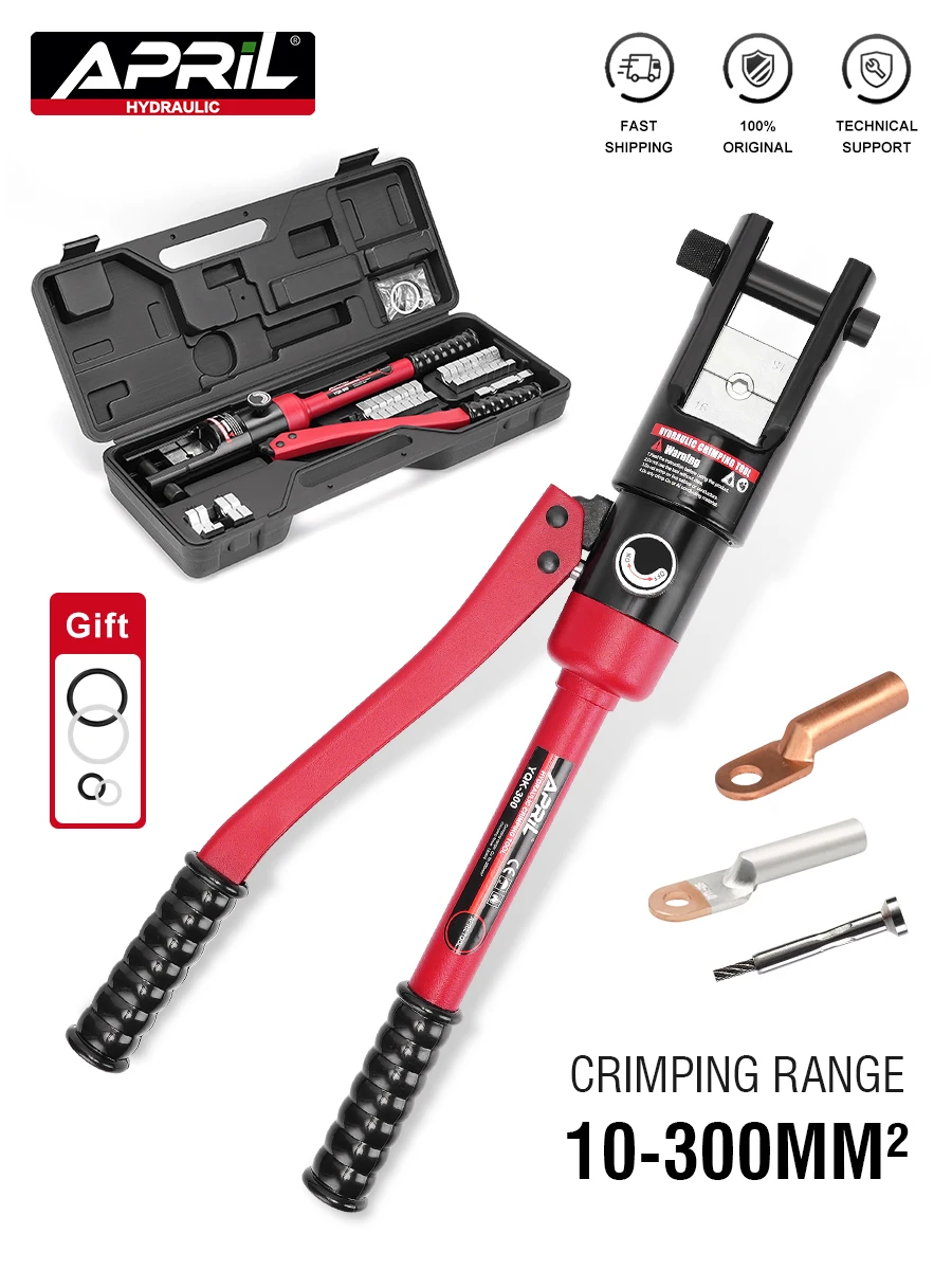 APRIL Hydraulic Crimping Tool YQK-300 Wire Rope Crimper Crimping Range 10-300mm² Copper Aluminum Terminal Compression Tool