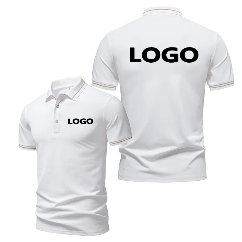 European Summer Men's and Women's Lapel Short Sleeve Polo Shirt Custom T-Shirt Print Own Logo Image Text Name Advertisement