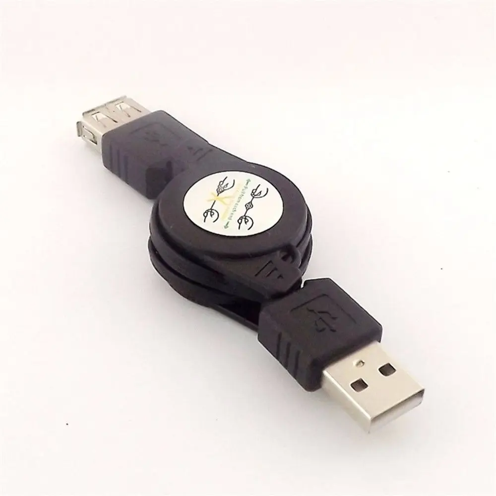 

Black Connector Data Sync Retractable USB 2.0 A Male To A Female Charger Cord USB Extension Cable