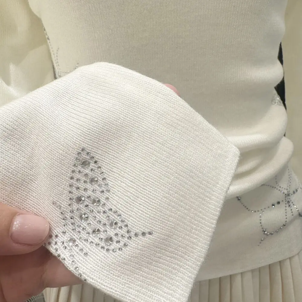 Butterfly Embellished High Collar Casual Women Knitwear Autumn Winter New Style Comfortable Knitted Top