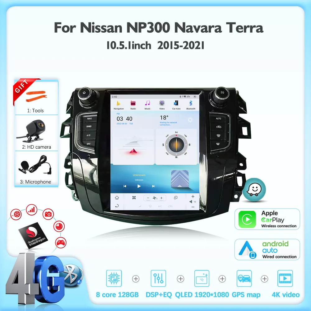 

JEHUNG 10.5 inch For Nissan NP300 Navara Terra 2015-2021 Car Multimedia Player CarPlay GPS Radio Android AUTO 5G WIFI Navigation