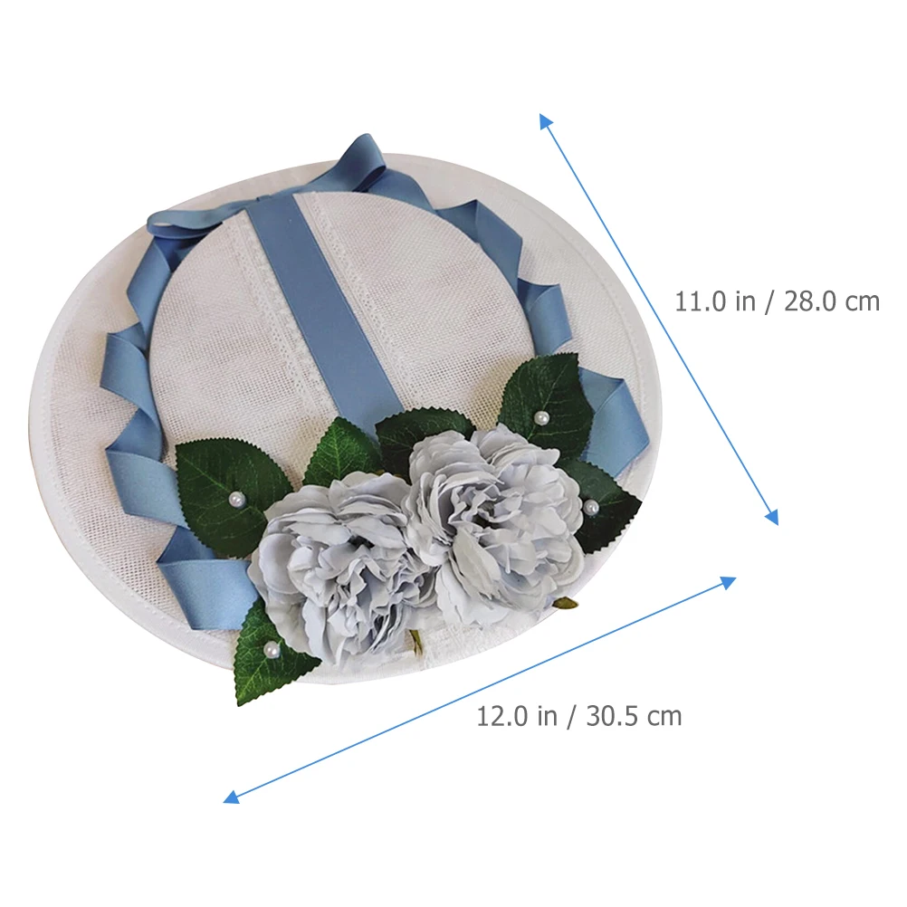 

Women Hats Fashion Flowers Lace Cap Lightweight Tea Party Summer Imitation Linen Hat Victorian Lolita Style Bright Colors All