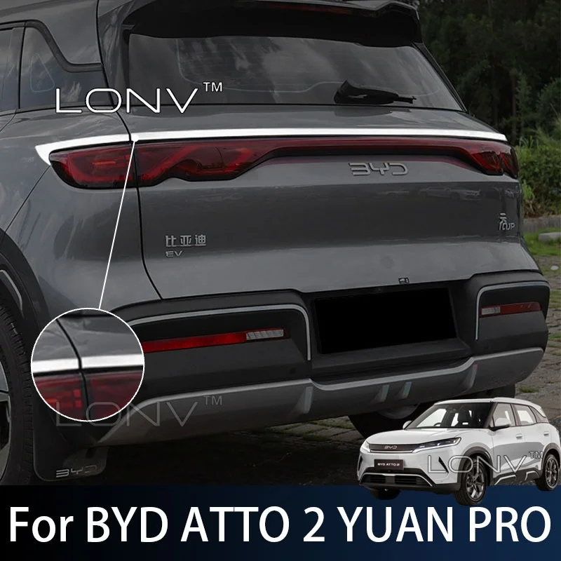 For BYD ATTO 2 YUAN PRO DMI EV 2026 2027 Car Stainless Steel Rear Trunk Trim Molding Tailgate Decor Strip Body Kits Accessories