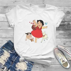 Casual Cute T-Shirts Women Round Collar T Shirts Heidi Short Sleeve Tee Shirt Classic Clothing