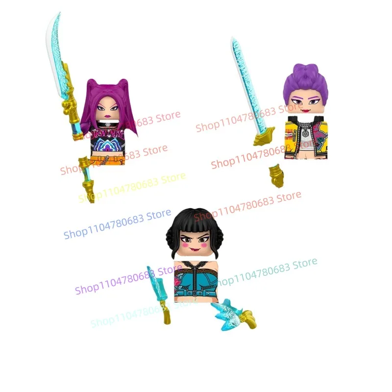 MOC Bouwstenen Kawaii Meisje Groep Mini Pop Assemblagemodel Beeldje Anime Cartoon Decoratief Speelgoed Vakantiecadeau Collectible