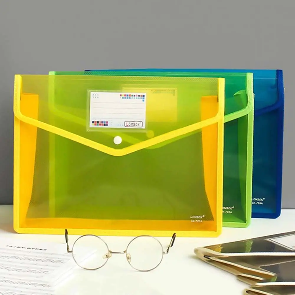 A4/A5 Colorful Waterproof Large Capacity Transparent Plastic File Folders for Storing Files Organizing Desktops