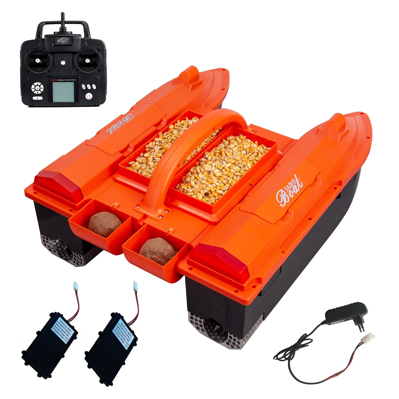 JABO5CG GPS Auto navigation bait boat fishing bait boat Fishing boat 4 bait silos 500m automatic advance 11 lingue