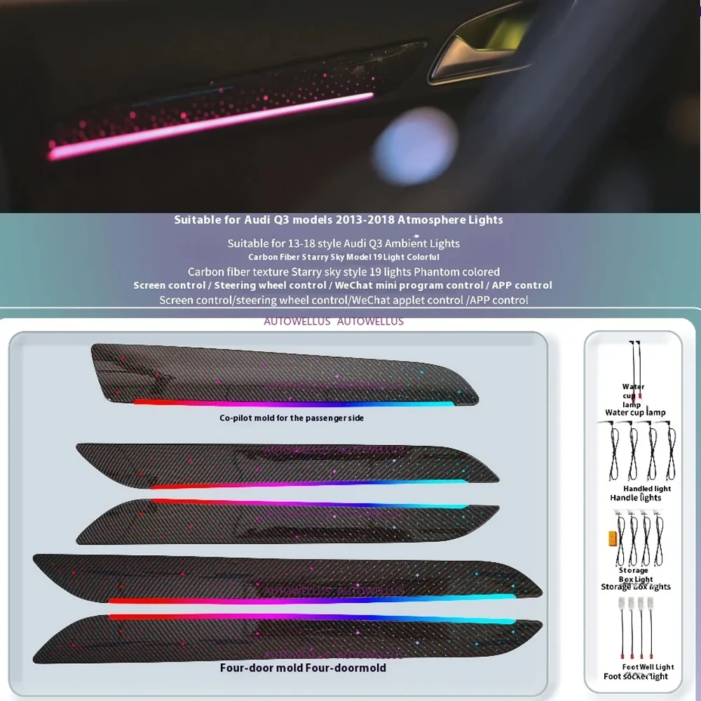 

Car Accessorie Lamp For Audi Q3 2013-2018 LED Ambient Light Original 1:1 panel Screen control(programming required) /APP control