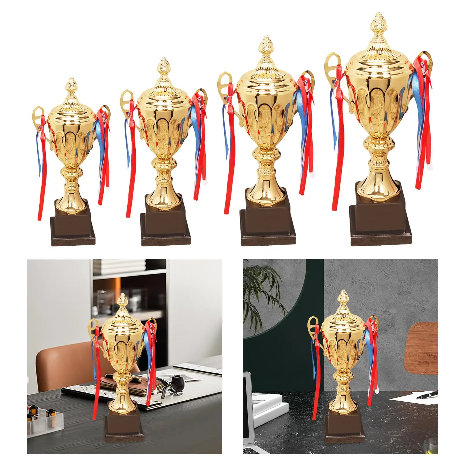 Football Soccer Trophy Cup with Base for Sports Competitions Reward Winning Prize Decor Party Celebration Gift