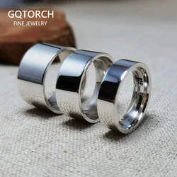 Real 925 Sterling Silver Rings for Men Women Couple of Lovers Rings Simple Plain Comfortable Fits Wedding Band