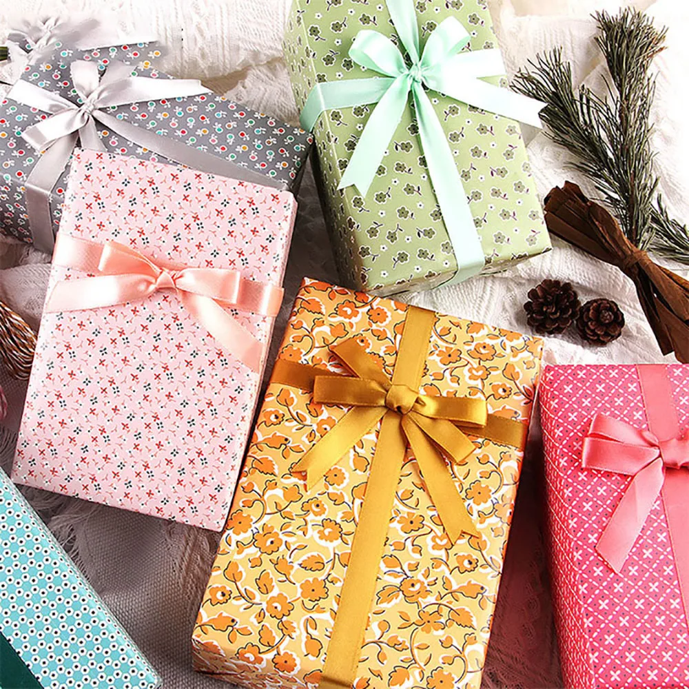 50*70cm Colorful Floral Gift Wrapping Paper Birthday Gift Packaging Paper Holiday Party Gift Box Decoration DIY Craft Paper