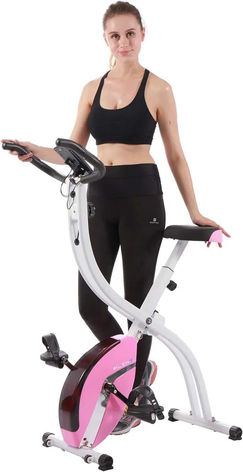 

Folding Exercise Bike, 5 in 1 Stationary Bike Magnetic Resistance Cycling Bicycle Upright Indoor Cycling Bike with Arm Exercise