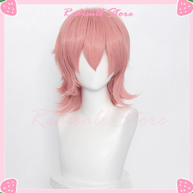 37Cm Wig Cosplay Mullet Pendek Multiwarna Dasar Keriting Rambut Sintetis Tahan Panas Halloween Natal Pria Wig Dasar Permainan Anime