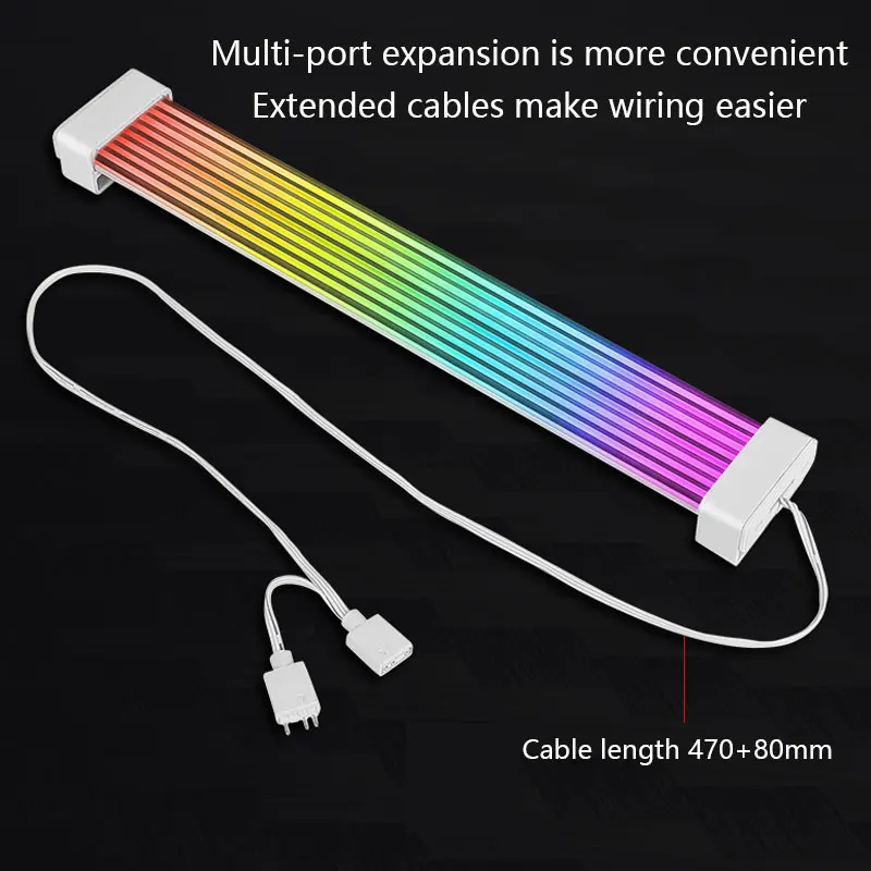 UPSIREN 구부릴 수 있는 ARGB 라이트 보드, 그래픽 카드에 적합 24핀/8핀/2x8핀/12VHPWR/마더보드 장식 조명 스트립