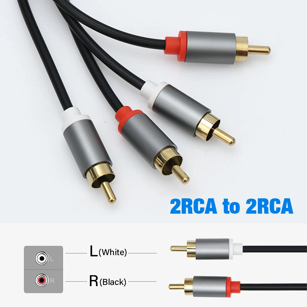 2 RCA To 2RCA 1 Pair Interconnect Audio Cable For TV HDTV Subwoofer Loudspeaker Sound box Car HIFI Stereo High quality Long Wire