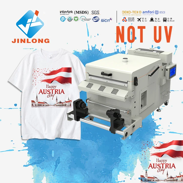 

Happy Austria Day A3 Digital DTF Printer 38cm Xp600/I1600/I3200 T-shirt DTF Printer Powder Dyer Shaking Machine