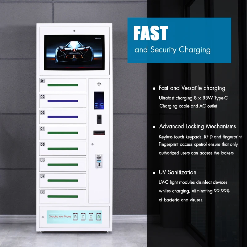 Electronic Lock Cell Phone Tablet Charging Locker Cabinet Assembled Structure