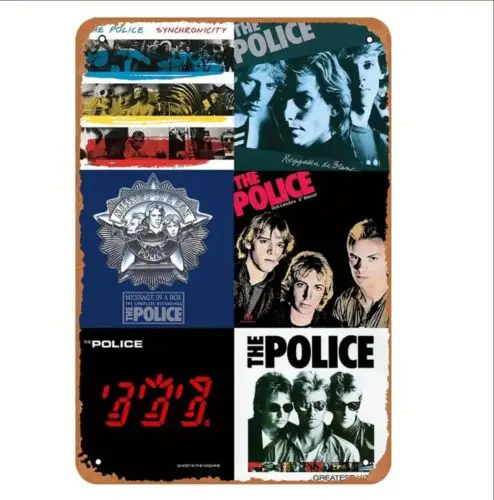 1 PCS,The Police Band Distressed Sting Andy Tin Metal sign 8X12 Man-Cave Décor