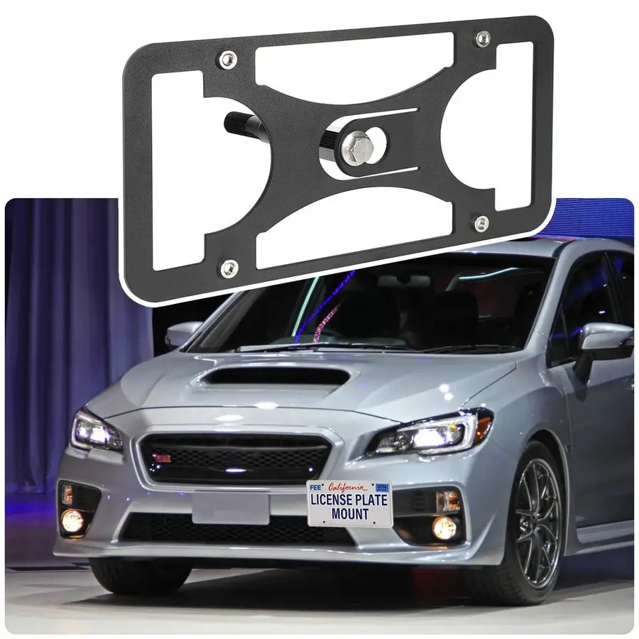 Drill License Plate Holder Compatible with Subaru WRX STI 20152016 Front Tow Hook License Plate Mount Bumper Bracket Holder Car
