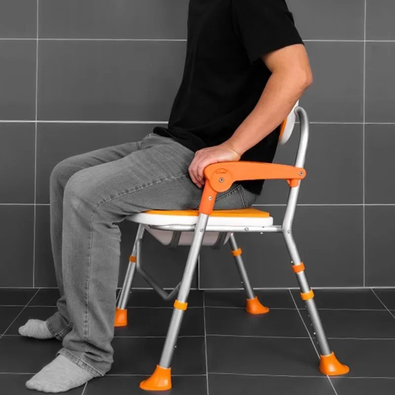 Unique Handle Stool Chair Bathroom Adult Bath Tabouret De Douche Home Furniture Toilet Shower Use Older Folding Portable Storage