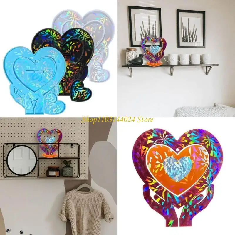 N5KE Valentines Day Heart Silicone Mold Table Ornament Mould for Beginners Nonstick