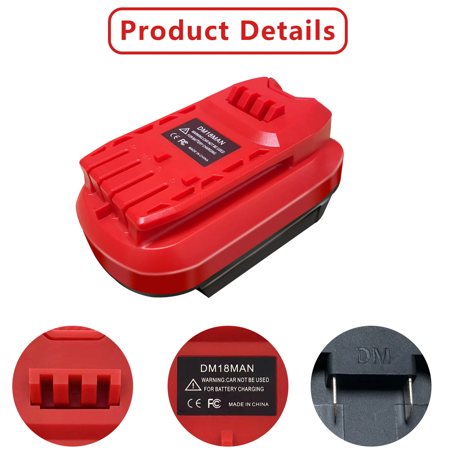 BatteryAdapter Converter for Dewalt18V Milwaukee M18 Li-ion toCraftsman18V Cordless  PowerTools, DM18MAN Replacement Adaptor