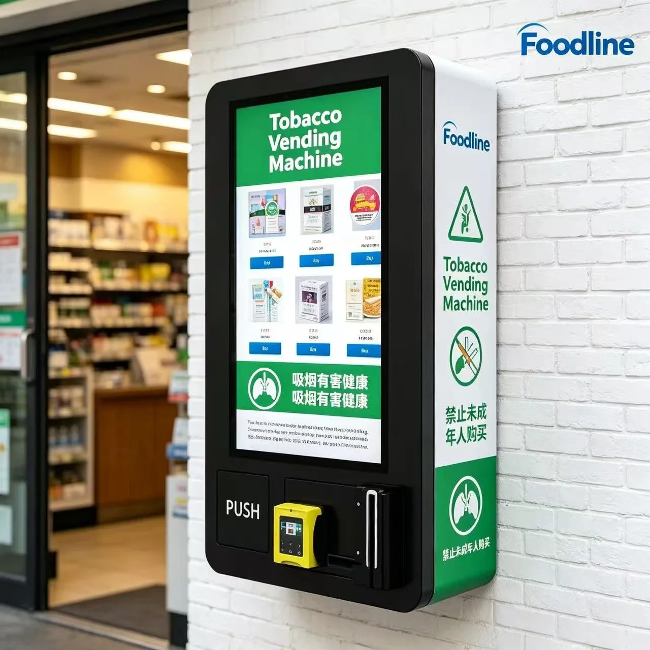 Tobacco Small Vending Machine for Shopping Mall with Age Verification Digital Display Free Stand Cbd Puff Wall Vending Machine