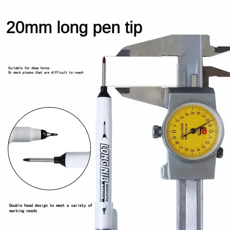 Construction Marker Pen 20Mm Line Marker tag Markers Pen Double Nib Long Head Marker Deep Hole Metal Bathroom Carpentry Ceramic