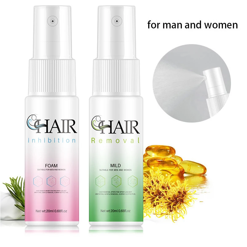 2 Minutes Fast Hair Removal Spray Painless Hair Growth Inhibitor Arm Armpit Leg Permanent Depilatory for Men Women Repair Care