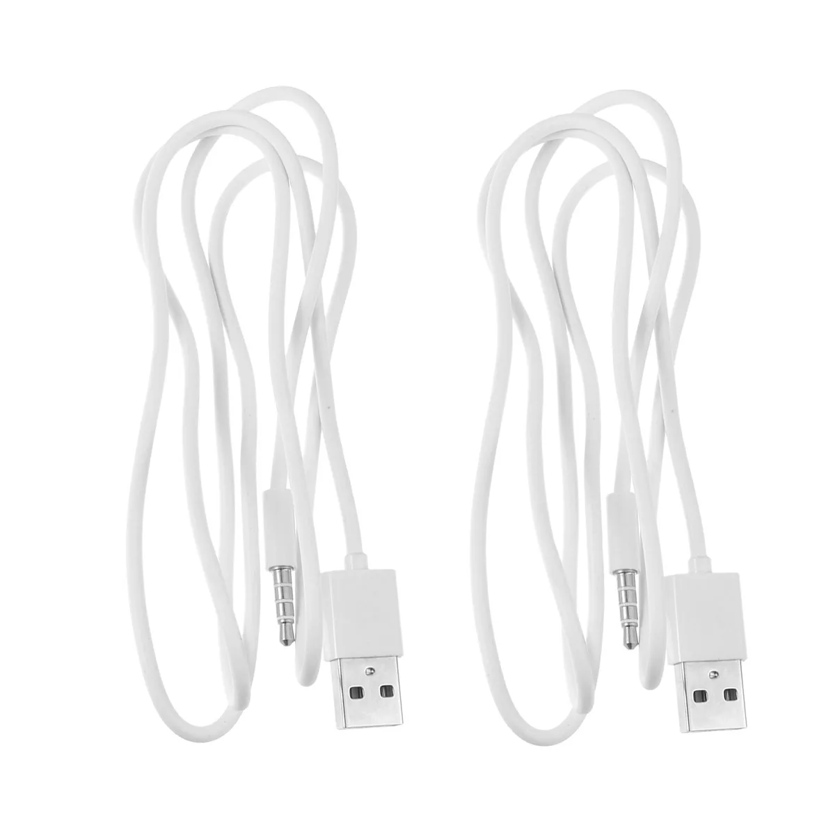 

2 Pc Audio Adapter Cable Mobile Device Charging Cord Data Sync USB Traveling