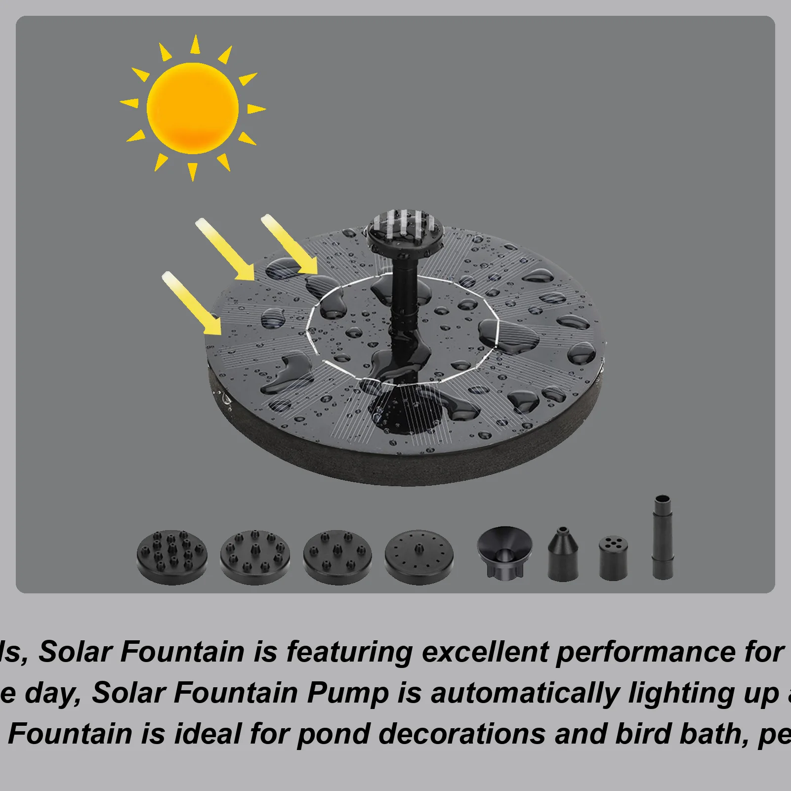 

Circular Solar Fountain Pump Outdoor Bird Bath Solar Powered Fountain Mini Solar Powered Fountain Bird Baths Garden Decor