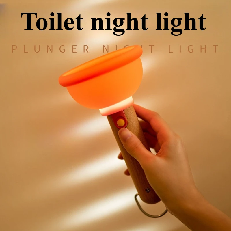 

Creative Toilet Night Light Ambience Ornament Glow-in-the-Dark Silicone Funny USB Charging Gift Decor