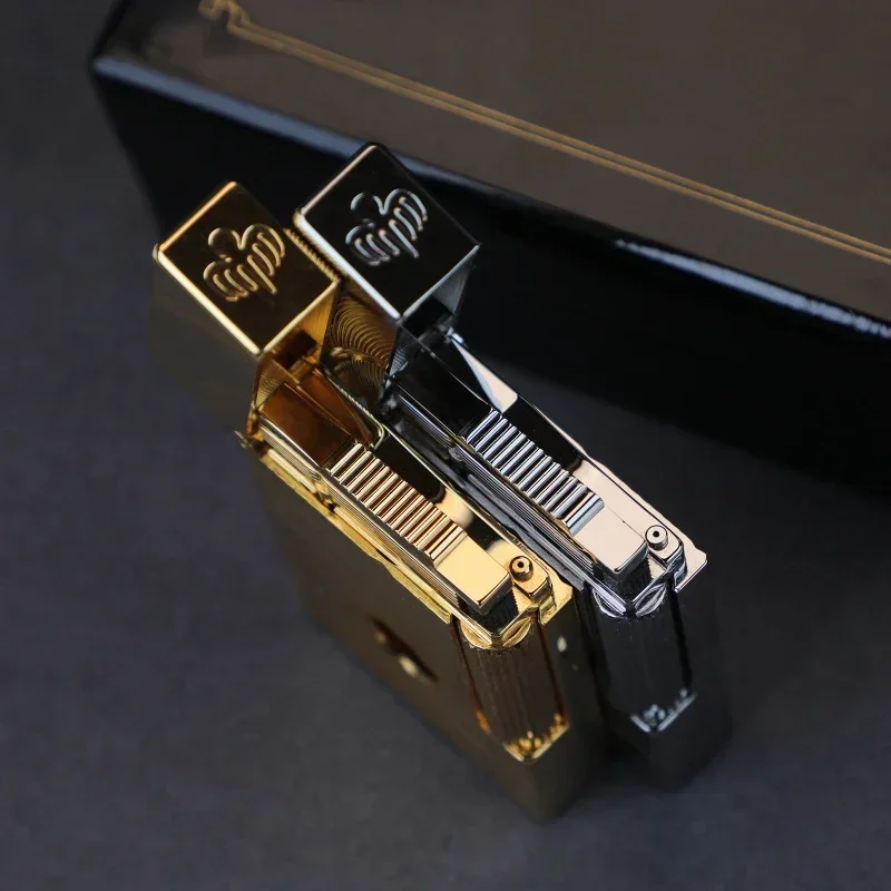 

Новая индивидуальная высококачественная атмосферная латунная зажигалка с шлифовальным кругом и боковым зажиганием бутана, элитный мужской подарок