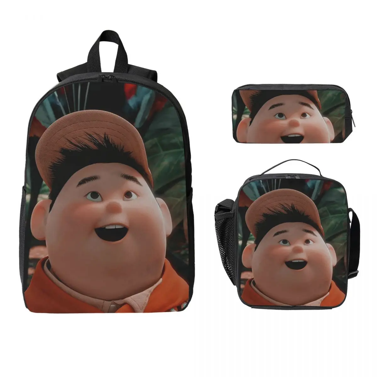 

Up Backpack Student Boys Girls BookBag School Bag Computer Shoulder Bags 3ps Insulated Lunch Bag Pencil Case