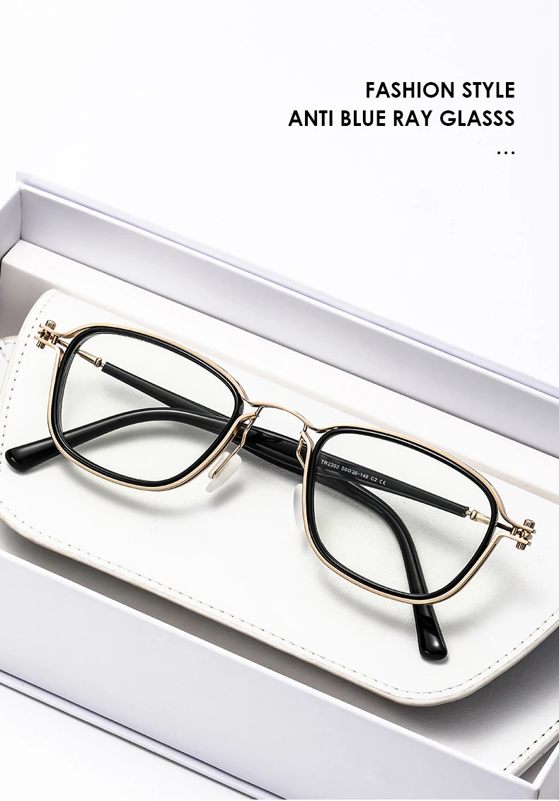 Modische Marken-Design-Retro-Brille mit photochromen Gläsern, Blaulichtfilter, für Weitsichtigkeit, Kurzsichtigkeit, Astigmatismus und Myopie – Detail 5