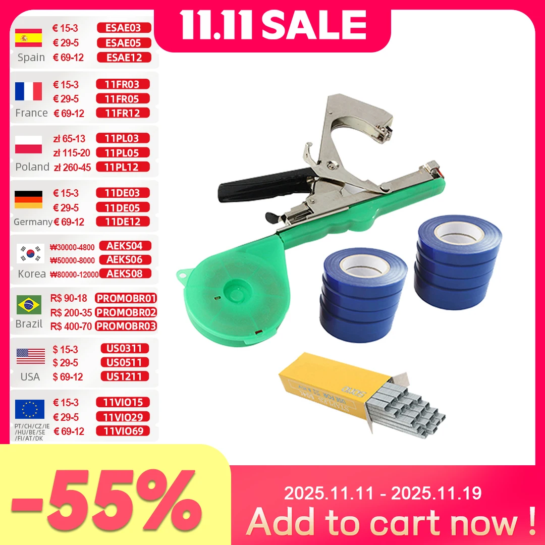 Plant Tying Tool with 10 Rolls Tape