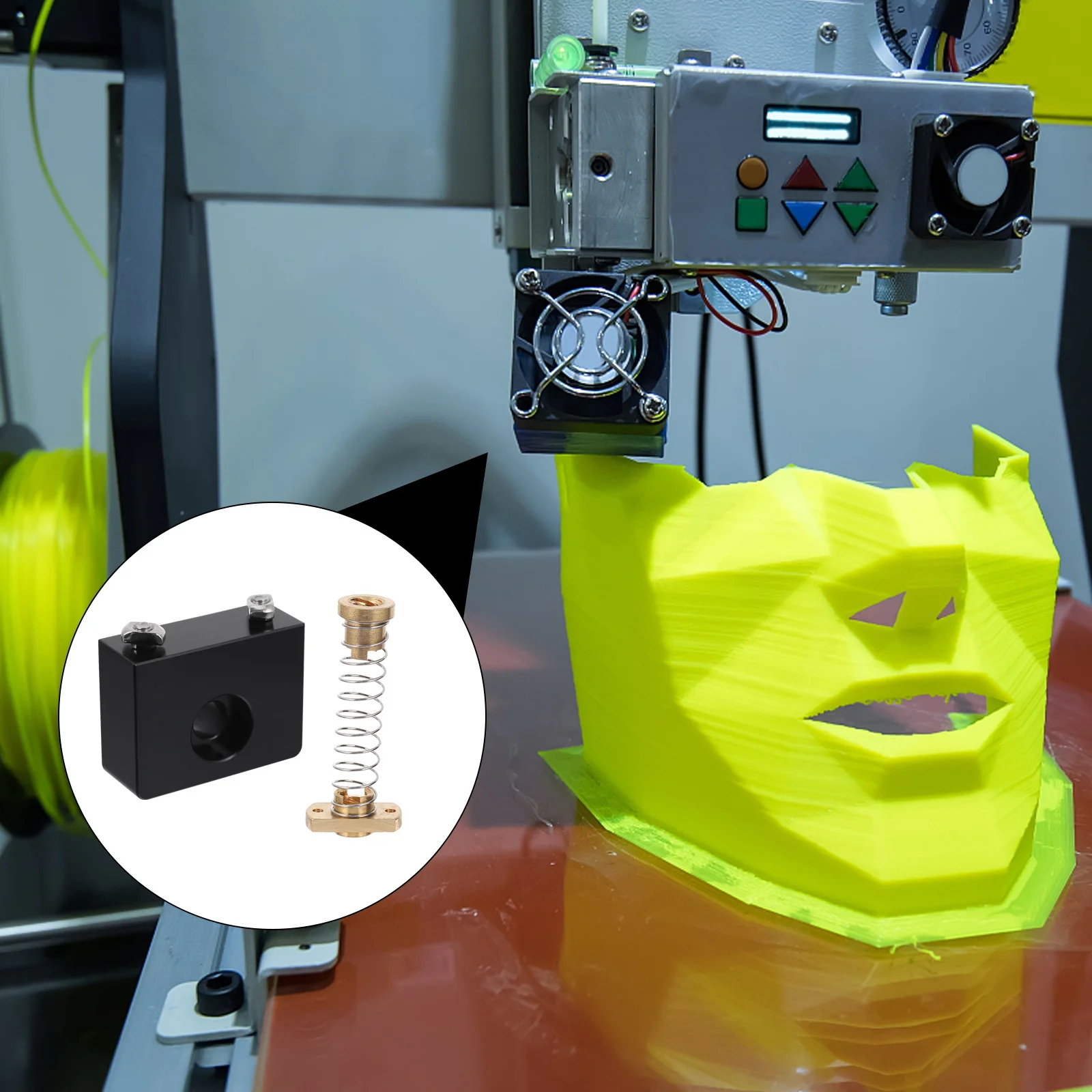 

1 set 1 Set Anti Backlash Nut For 3D Printer Pom Trapezoidal Lead Screw Wear Resistant Spring Loaded Gap Elimination