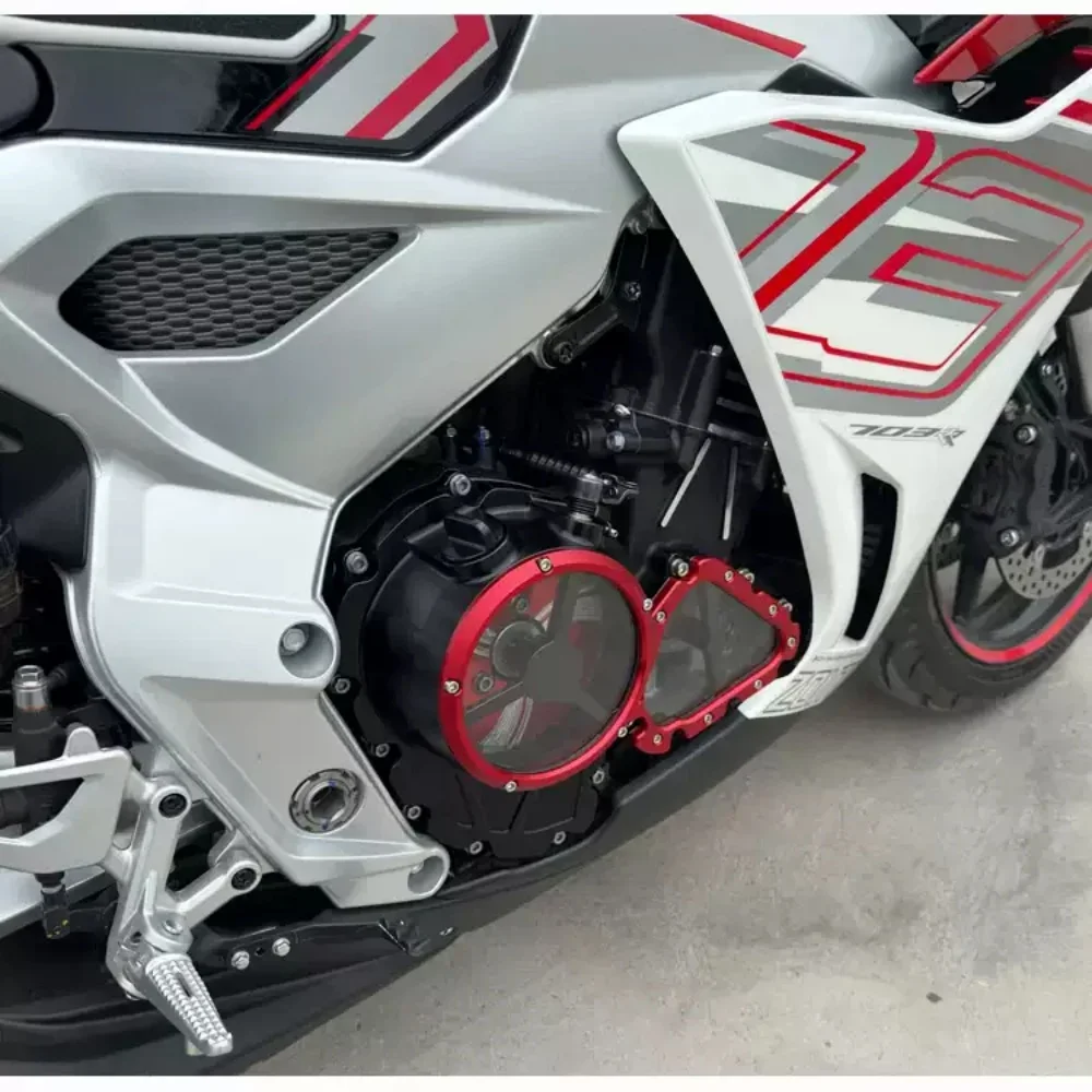Aftermarket transparent clutch side cover / timing sprocket cover / decorative right-front cover for ZONTES 703RR/R/F