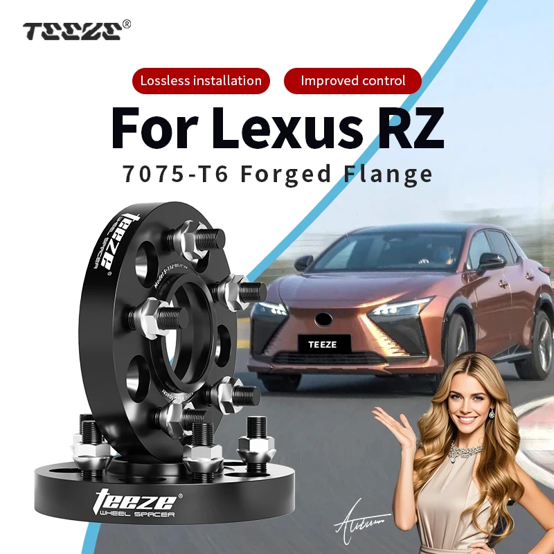 Teeze 2/4pcs 5x114.3 CB 60.1mm M14x1.5 Hub Centric Black Forged wheel spacer For Lexus RZ Flange Plate15/20/25/30/35mm