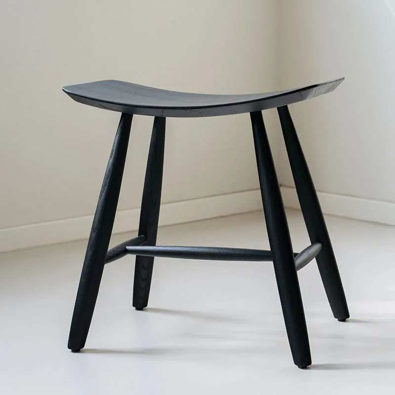 Medieval solid wood smile stool household solid wood dining stool, design leisure stool low stool